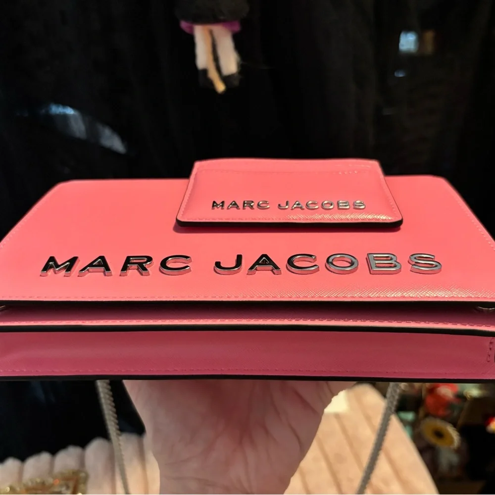 Marc Jacobs Pink Saffiano leather Crossbody Bag and Card Holder Set Like new! - Picture 7 of 16